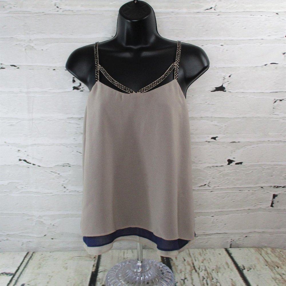 Armani Exchange Beaded Spaghetti Strap Sleeveless Top